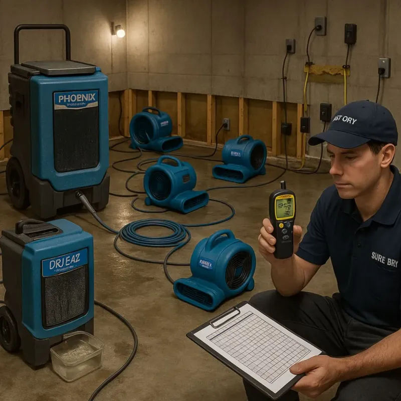 Structural Drying and Dehumidification process in Norwich, CT